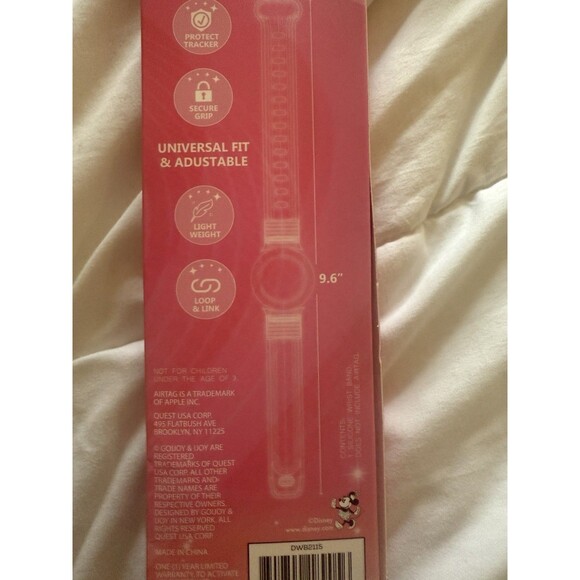 Disney Minnie Mouse Bow Apple AirTag Watch Wrist Band Size 9.6’’ New - Picture 7 of 8